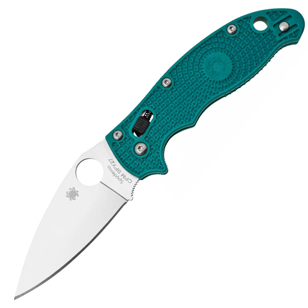 Spyderco C101PCBL2 Manix2 Lightweight Green Handle Stainless Steel Folding Knife