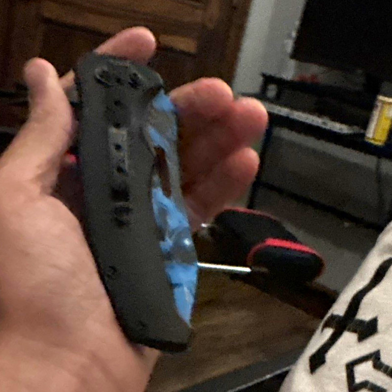 Skull Print Folding Pocketknife Black/Blue Stainless Drop Point 2.76-4in Liner