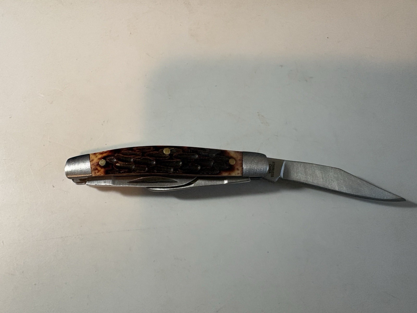 Rite Edge 2.75″ Stockman Folding Pocket Knife – Jigged Bone Handles – NEW in Box