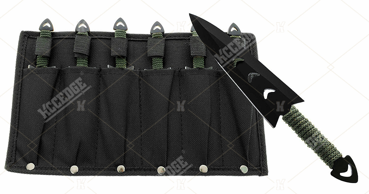 Ninja Knives 6pc Tactical Knives With Leg Sheath Stealth Kit 440 Stainless Steel