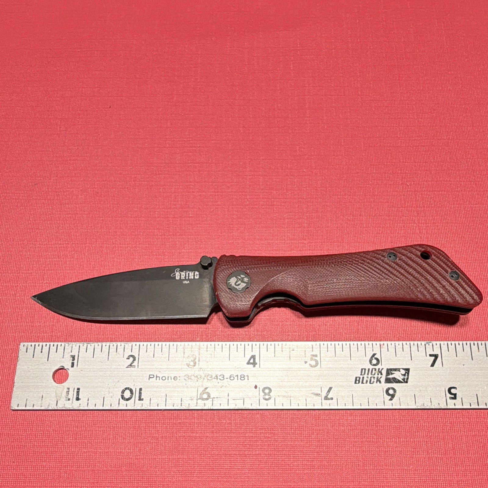 Southern Grind Spider Monkey CPM S35VN Drop Point Red G10 Handle Zac Brown