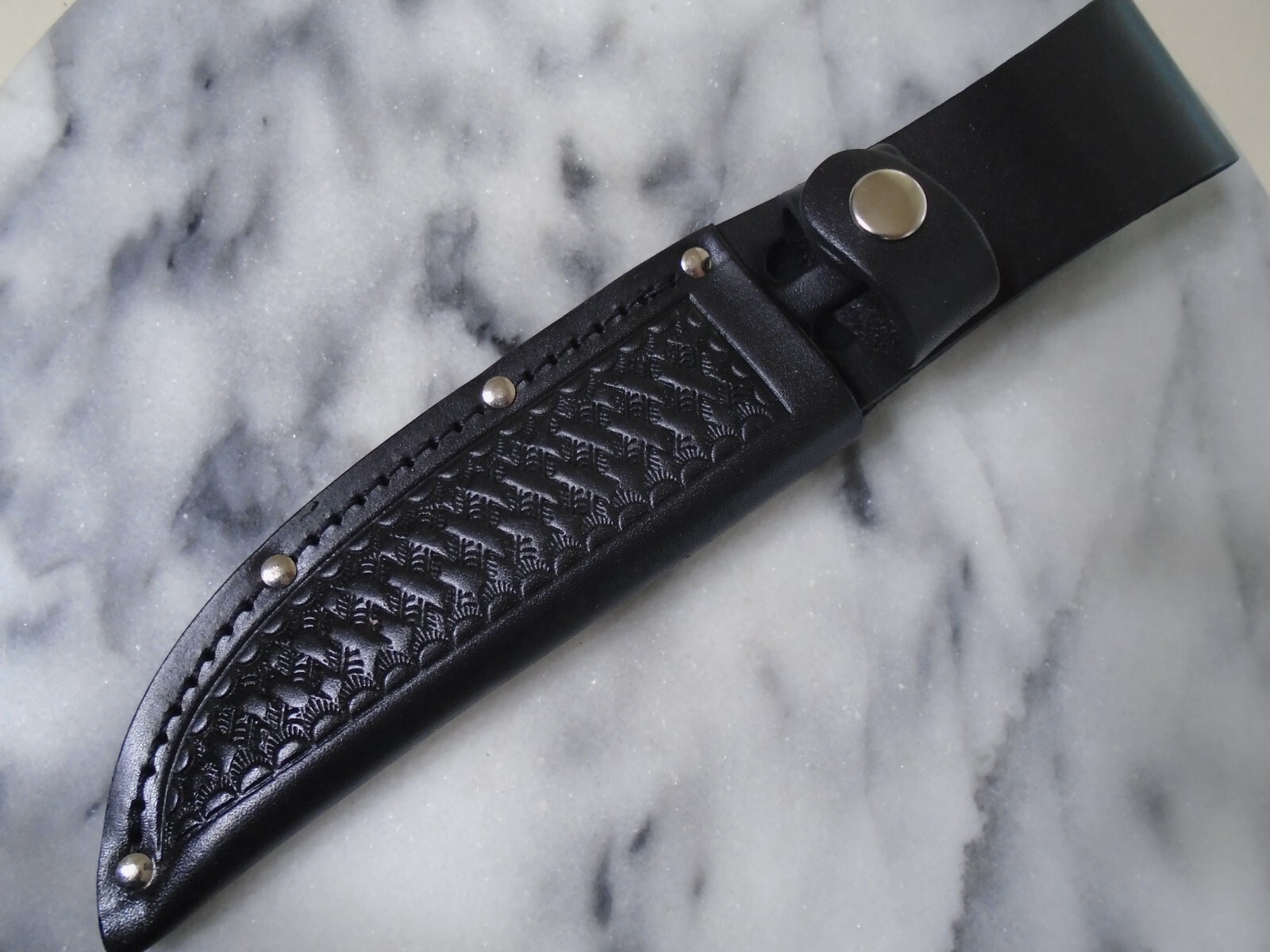 Black Leather Fixed Blade Knife Sheath Fits Up To 5″ X 1 1/2″ Inch Blades New