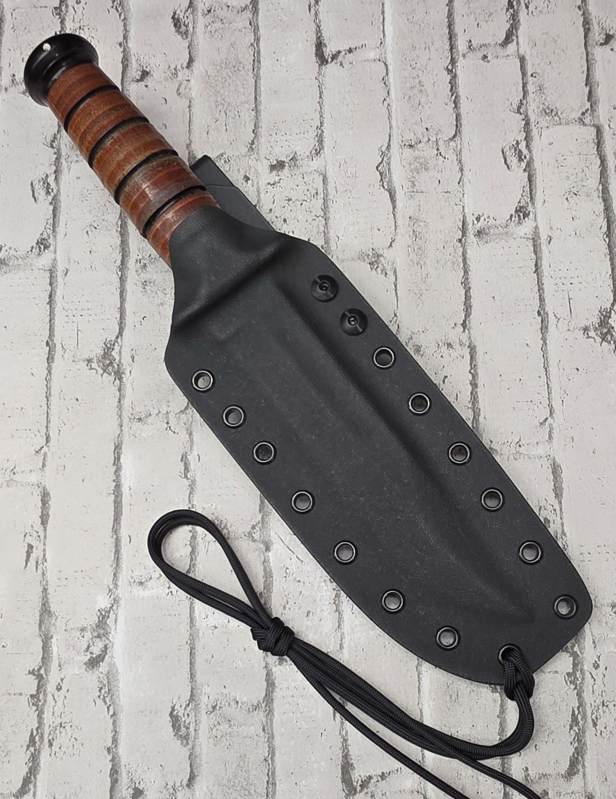 KYDEX SHEATH for KA-BAR 1217 USMC FIGHTING KNIFE, DROP CLIP, HAND MADE, KAKY487