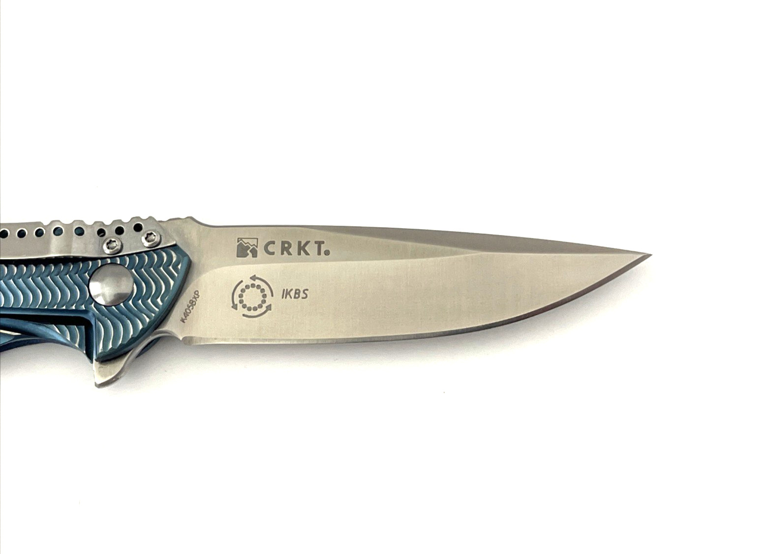 CRKT K405BXP Ripple Folding Knife First Production Acuto Steel Blue Aluminum