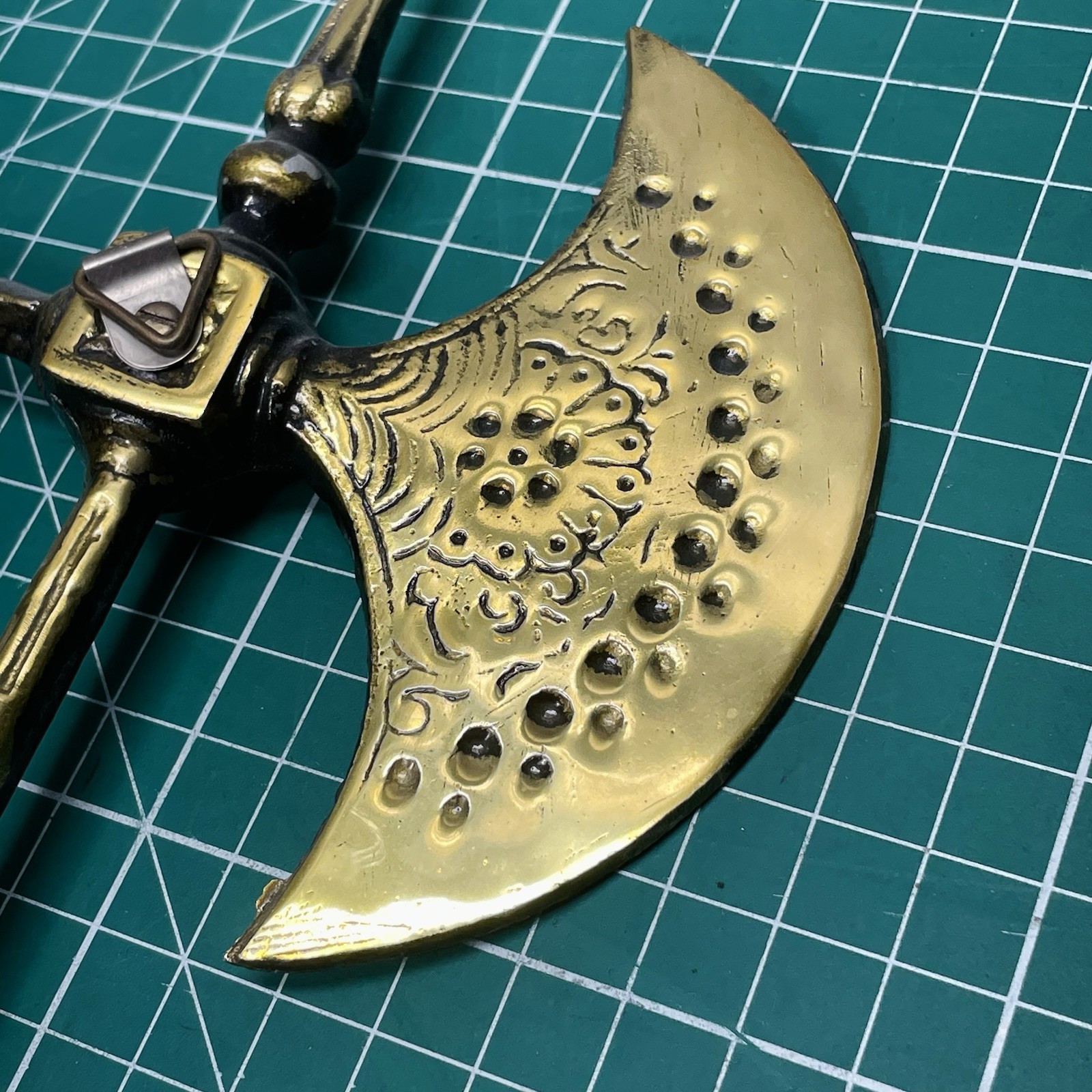 Vintage Metal Decorative Axes Pair Wall Mount Made In Japan Medieval Decor