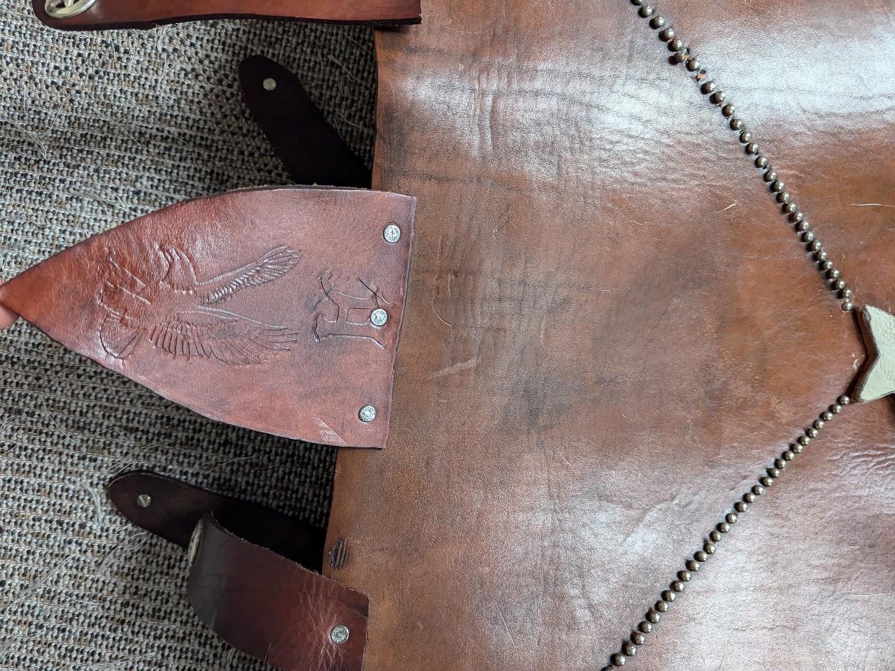 vintage HANDCRAFTED leather armor GLADIATOR spartan roman GREEK tooled XL