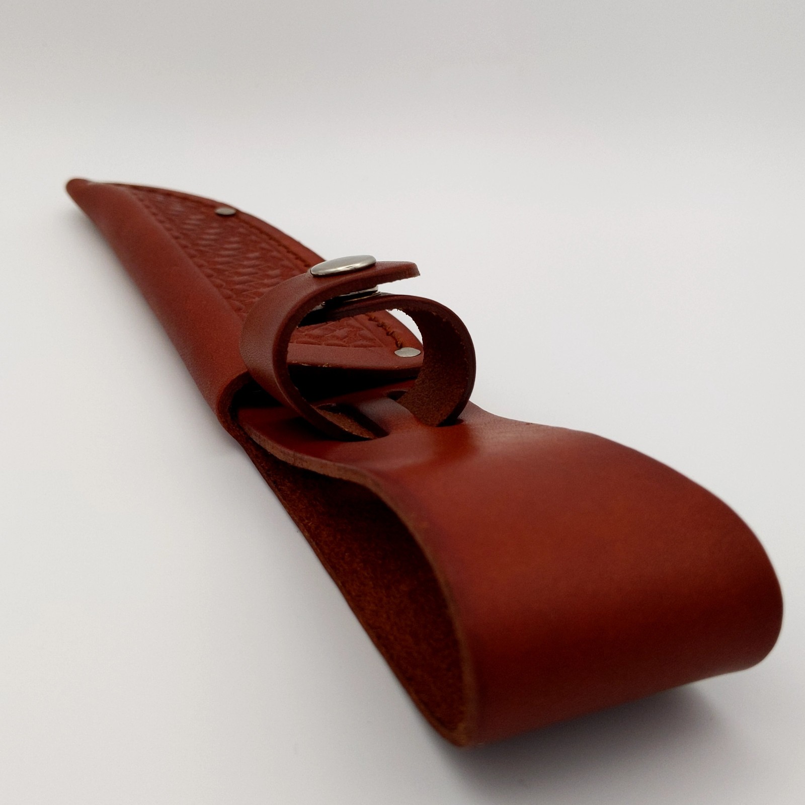 Fixed Blade Knife Belt Sheath for 5in. Blades Genuine Leather Tan Brown