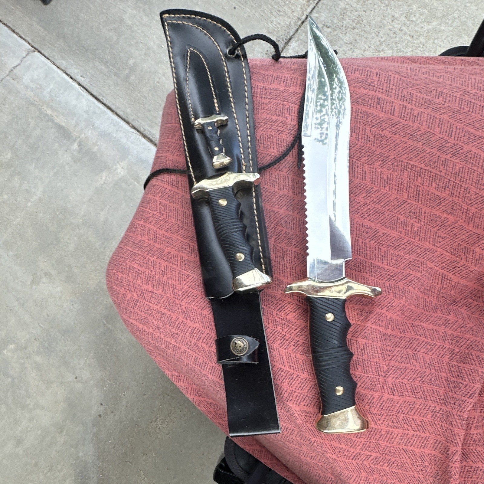 Falcon Fixed Blade Dagger Hunting Knife, SS Clip Point Over 5in, Sheath