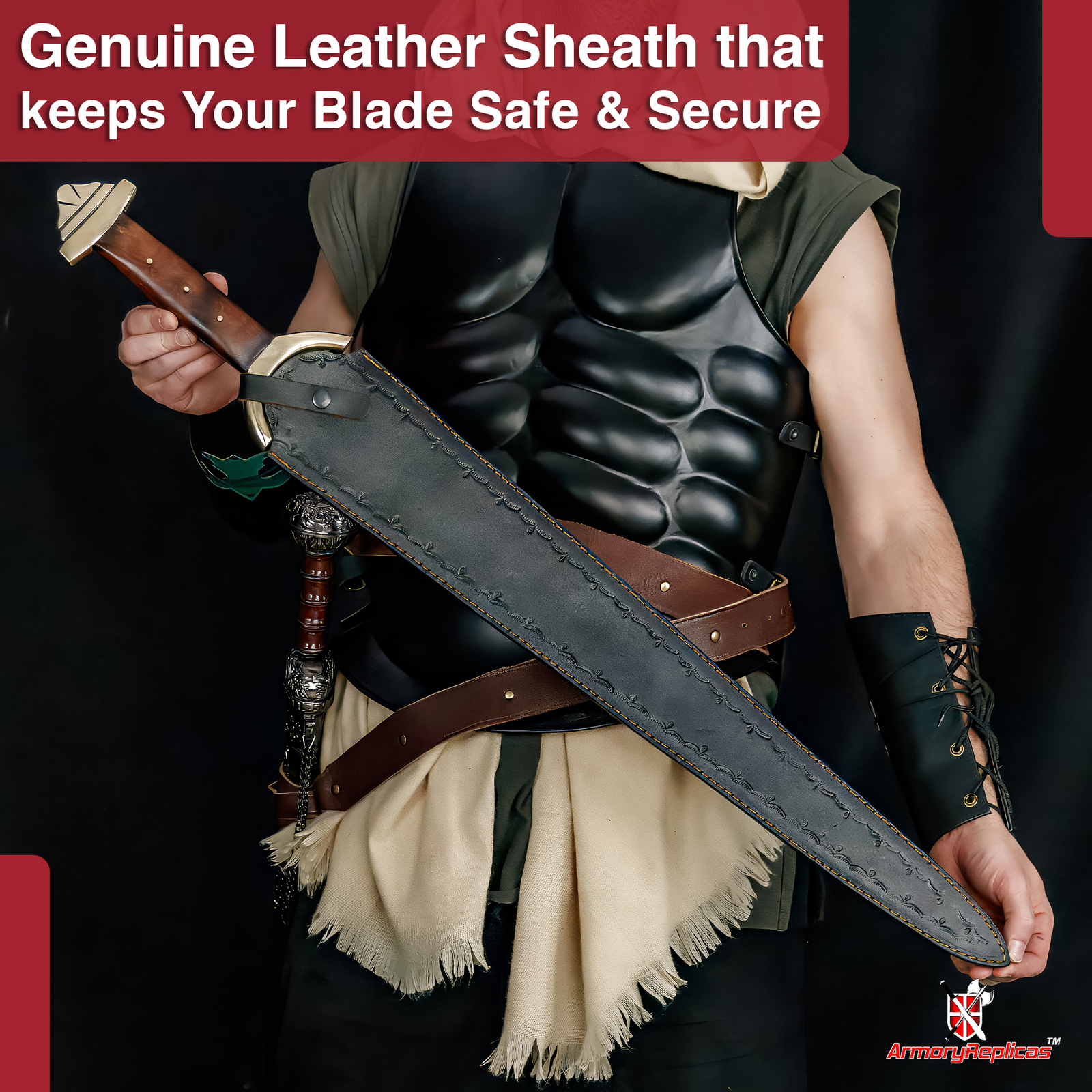 Hand Forged 1095 High Carbon Steel Sword FullTang Battle Ready w/ Leather Sheath