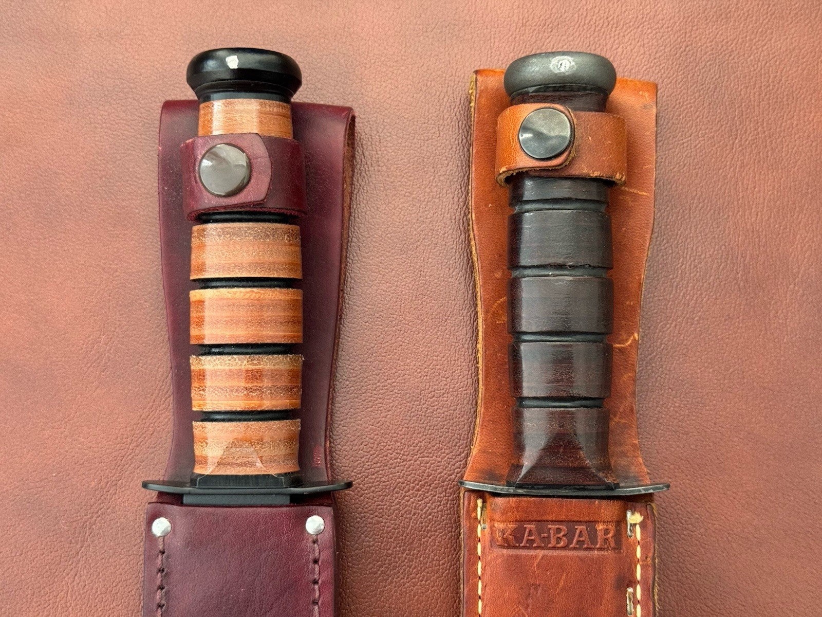Lot Of 2 Ka-Bar 1217 USMC Fixed Blade Fighting Knives Made In USA