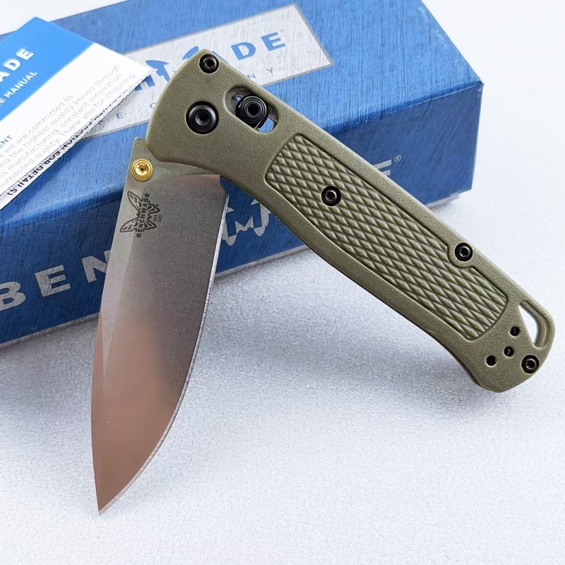 Benchmade CU535-SS Bugout Green Grivory Handle CPM-S30V Drop-Point Folding Knife