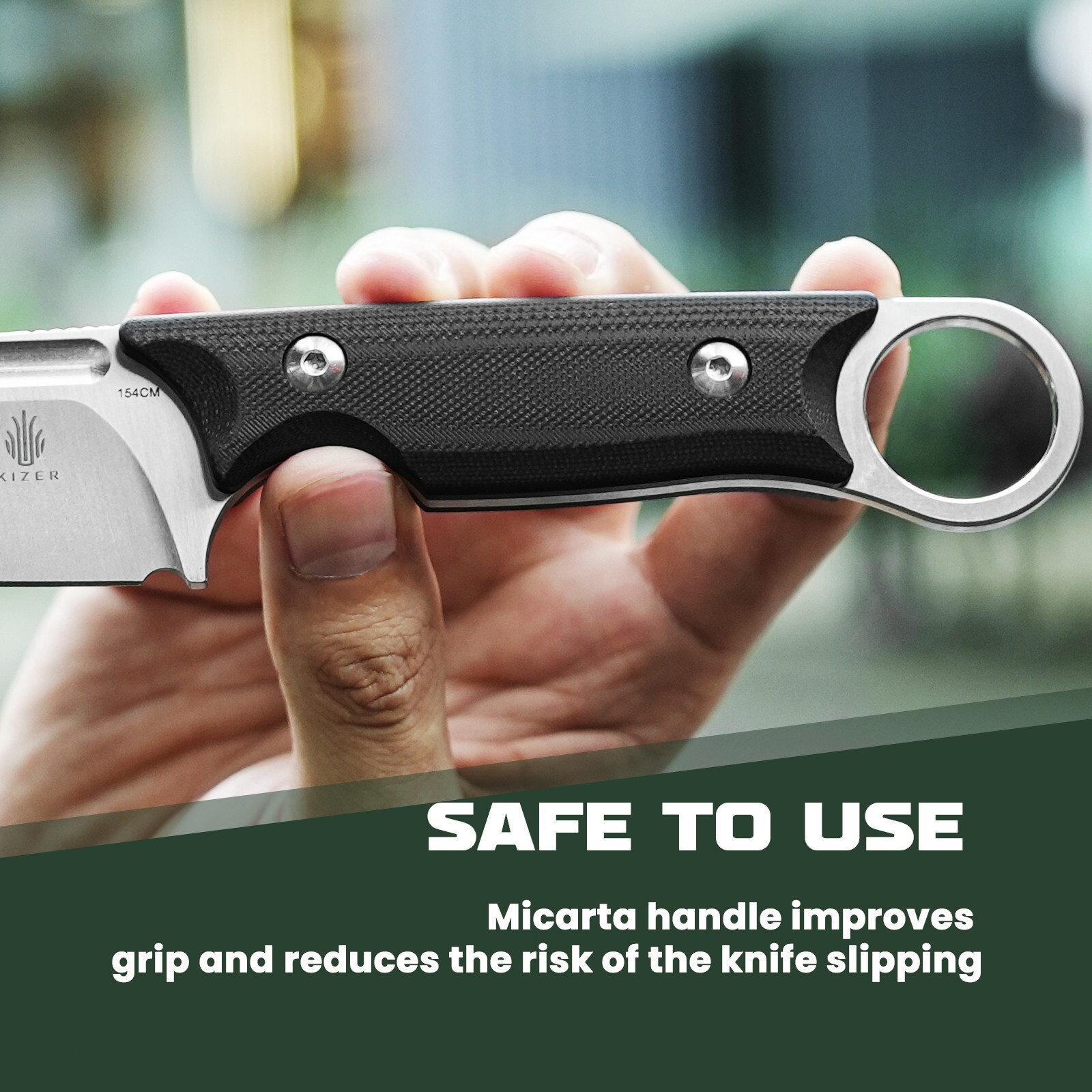 Kizer Cabox Drop Point Fixed Blade Knife G10 Handle 154CM Steel Blade 1048C1