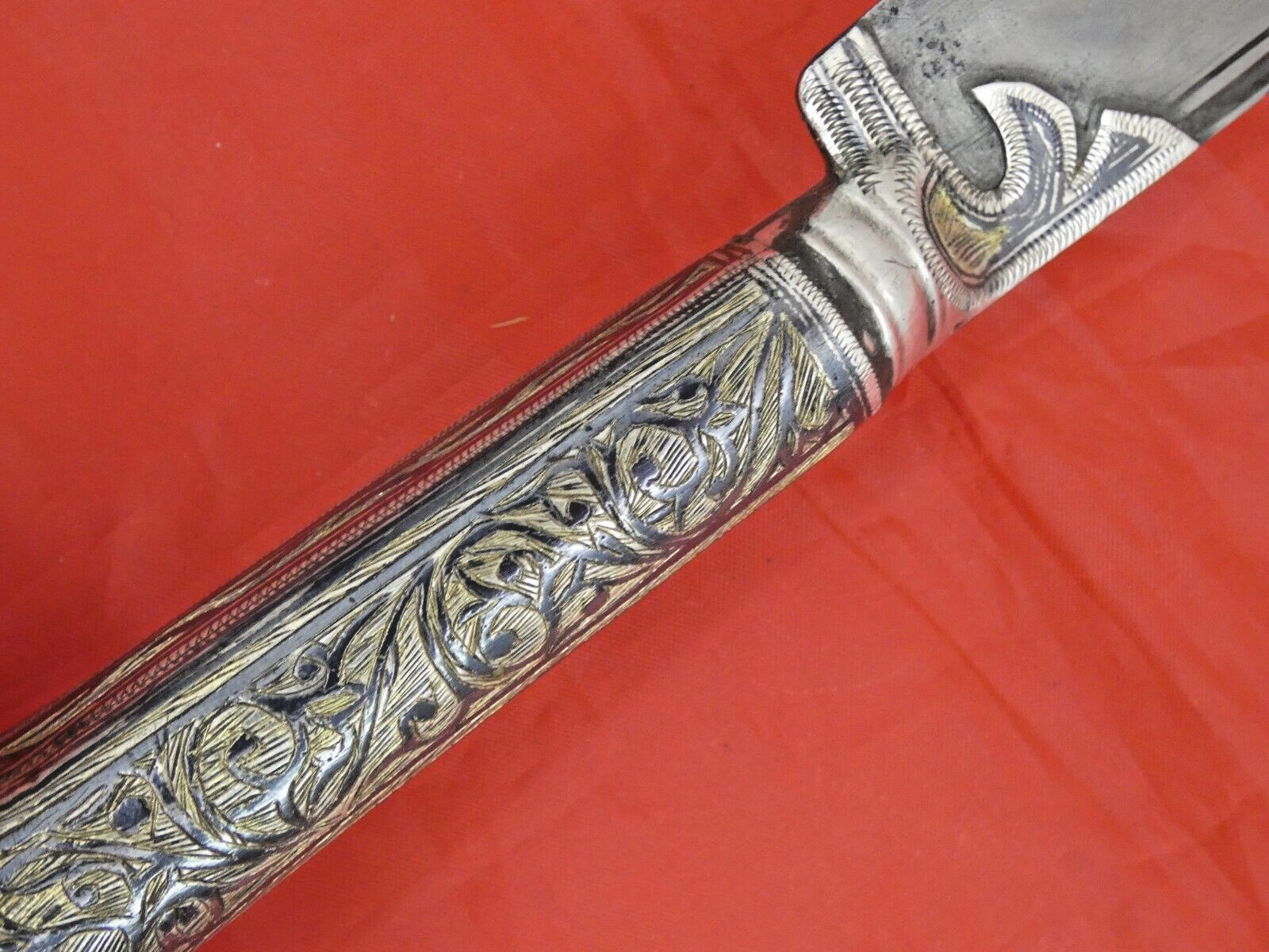 ANTIQUE GREEK DAGGER KNIFE NIELLO SILVER YATAGHAN 1906 / Turkish Ottoman Sword