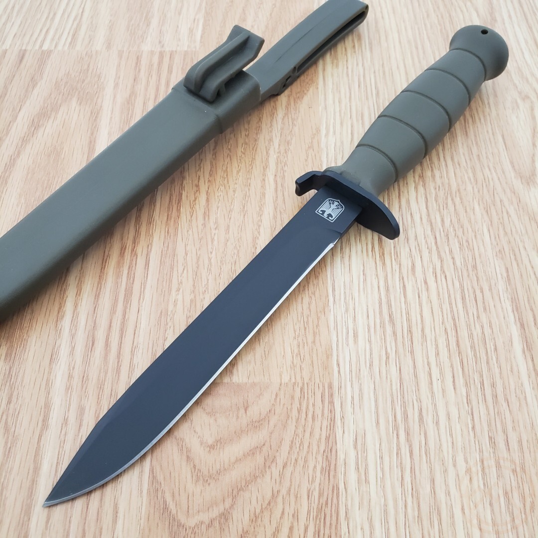 OD Green Military Fixed Blade Knife Stainless Steel Blade ABS Handle Belt Sheath