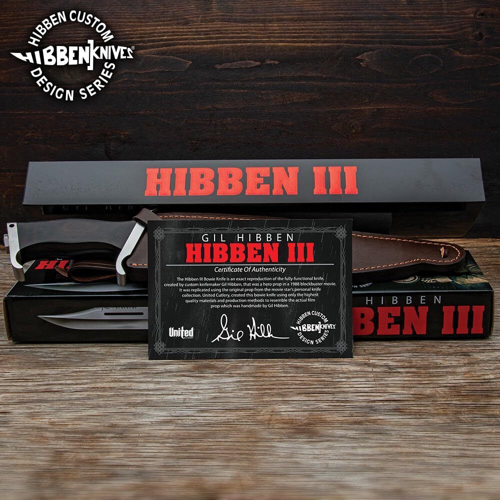 Hibben III Bowie Knife | 1988 Rambo Reproduction | Leather Sheath Included