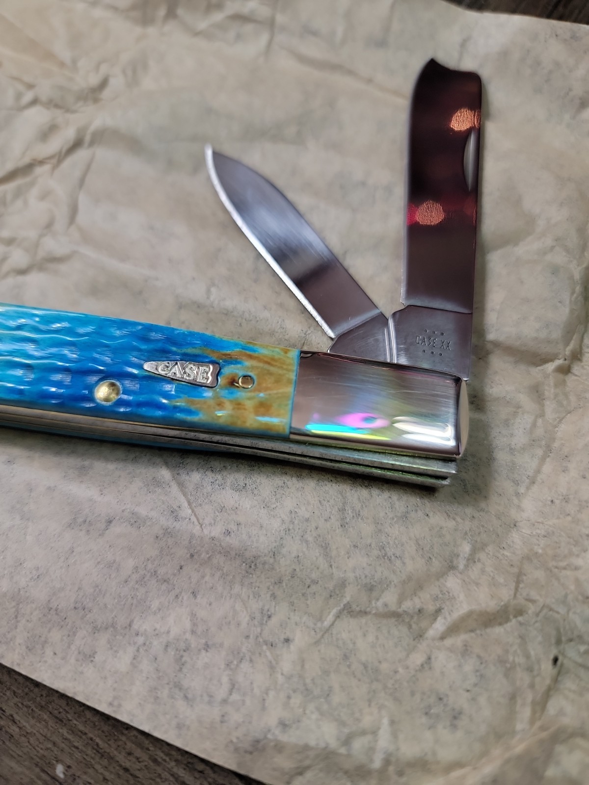 2024 Case XX Sea dragon Bone Razor 62005RAZ Corn Cob Burnt Caribbean Blue 25210