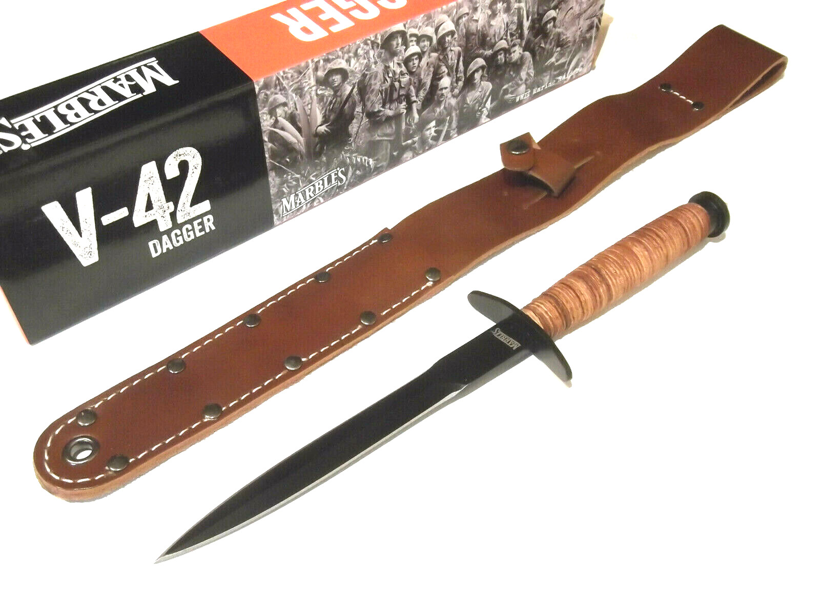 MARBLES MR429 V-42 STILETTO Dagger fixed blade knife 12 1/2″ overall China NEW!