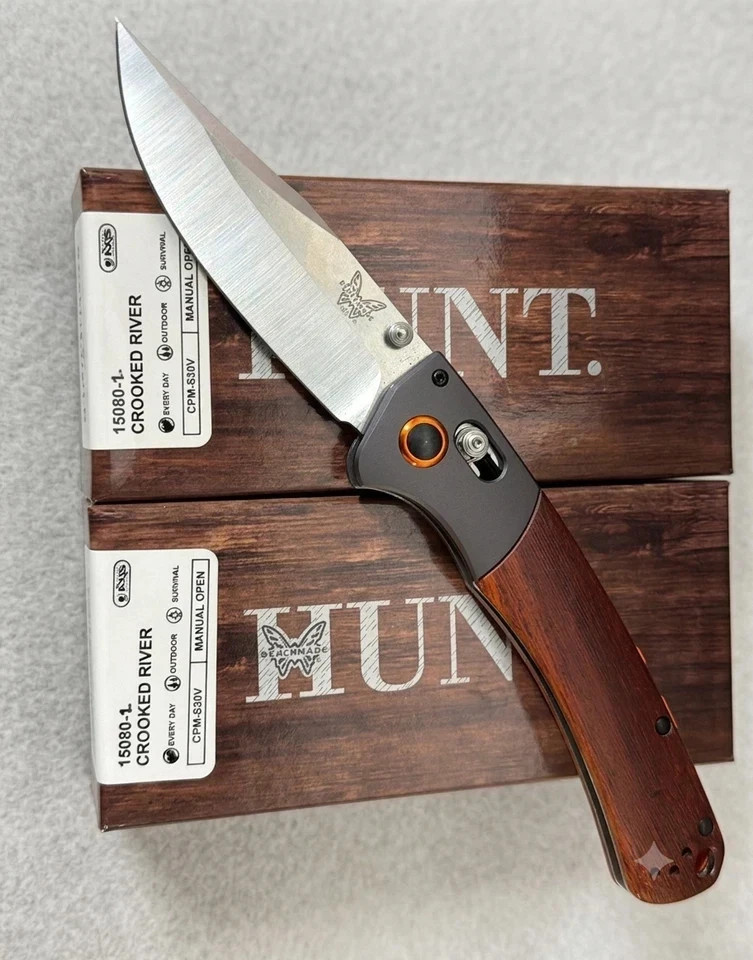 Benchmade CROOKED RIVER 15080-1 CPM-S30V Folding Knife With FREE Shipping New