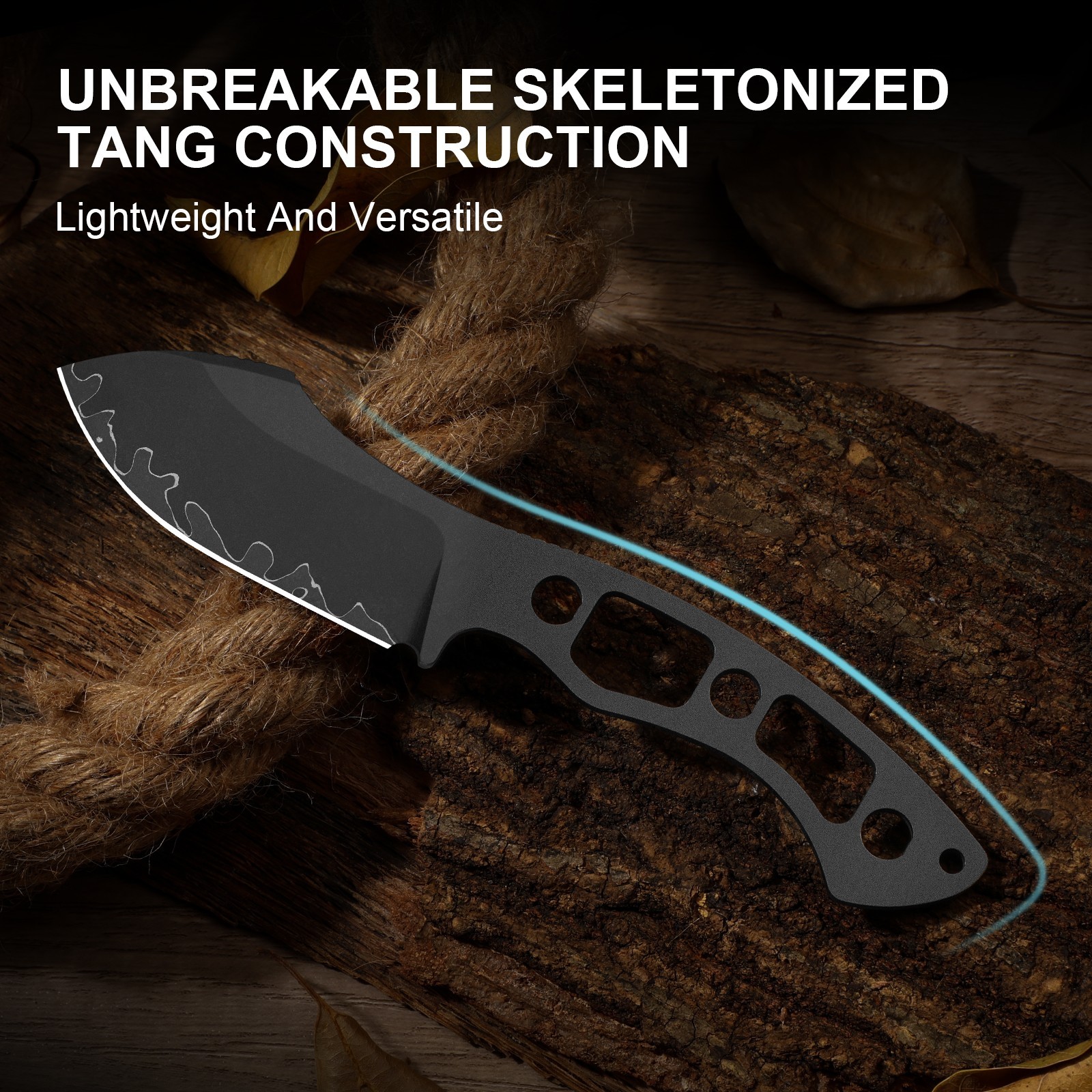 Kizer Rook Fixed Knife 3-layer Composite Steel Blade Micarta Handle With Sheath