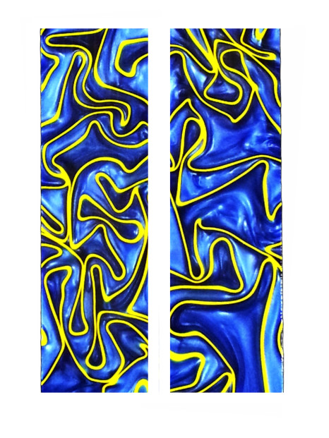 2 Kirinite™ ROYAL BLUE PEARL 1/4″ Knife Handle Blanks Scales .250″ x 5.7″ x 1.7″