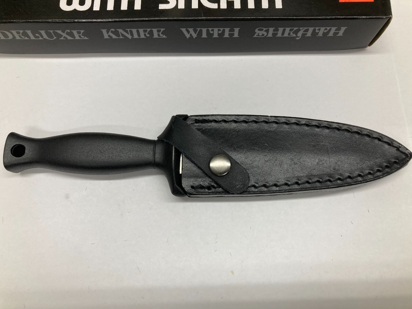 Fixed Blade Knife, Silver Blade, with Leather Sheath G-20L
