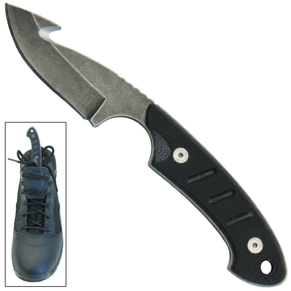 5.5″ Deep Aversion Tactical Military Outdoor Fix Blade Camp Boot Knife + Sheath