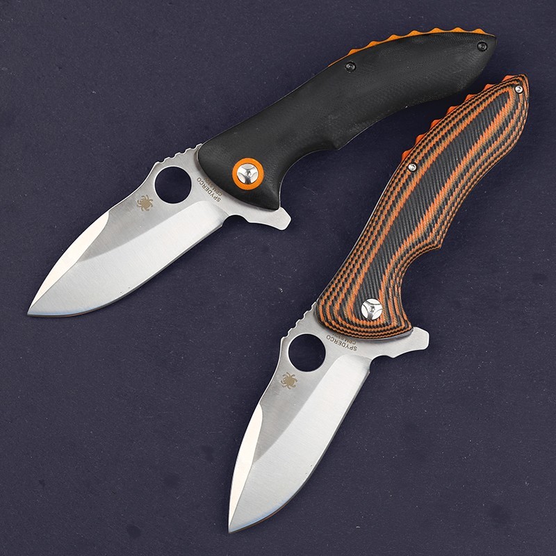 Brown G10 Folding Hunting Outdoor Heavy Duty Thick Knife Pocket Clip Camping New