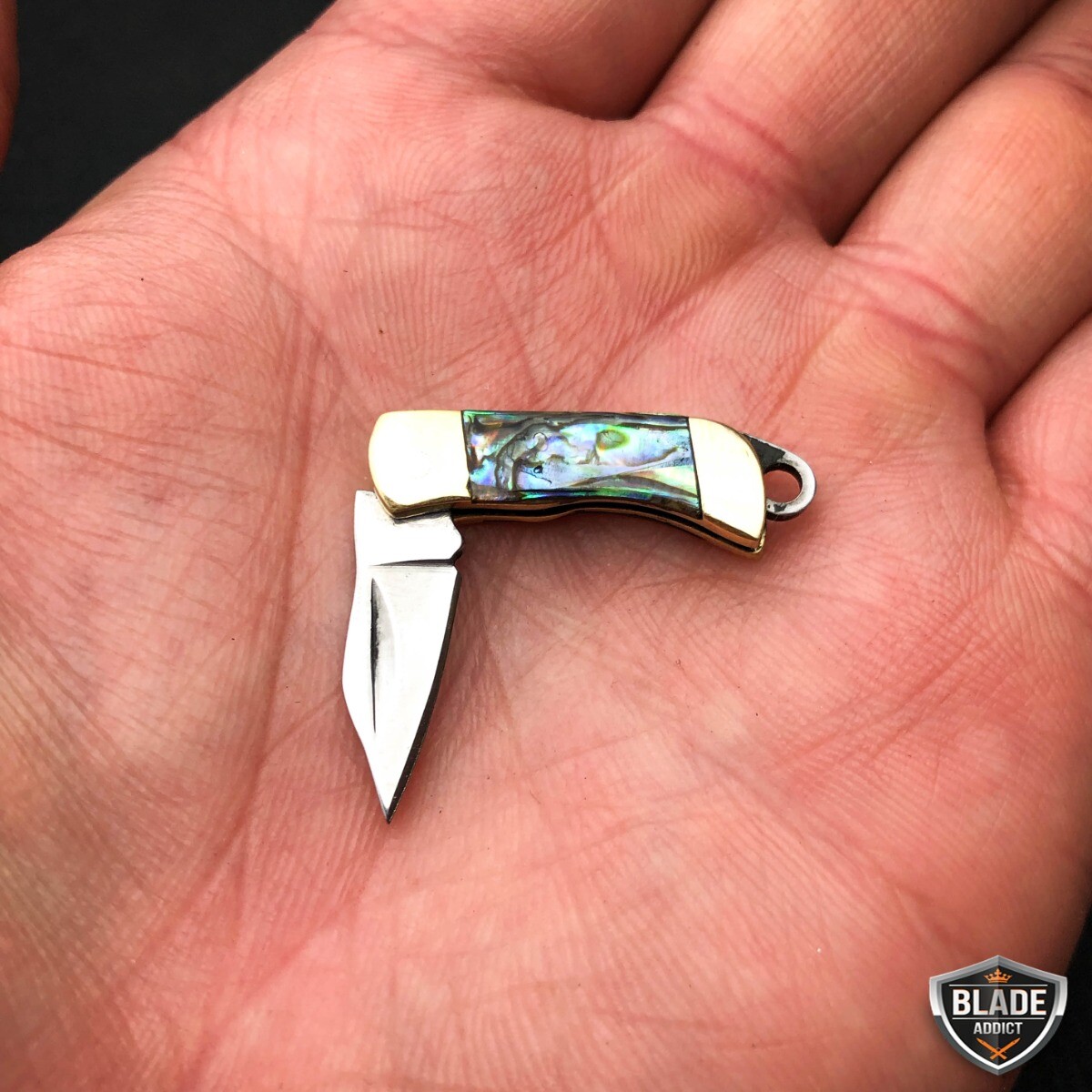 WORLDS SMALLEST WORKING POCKET KNIFE! Tiny Miniature REAL Blade Abalone Pearl