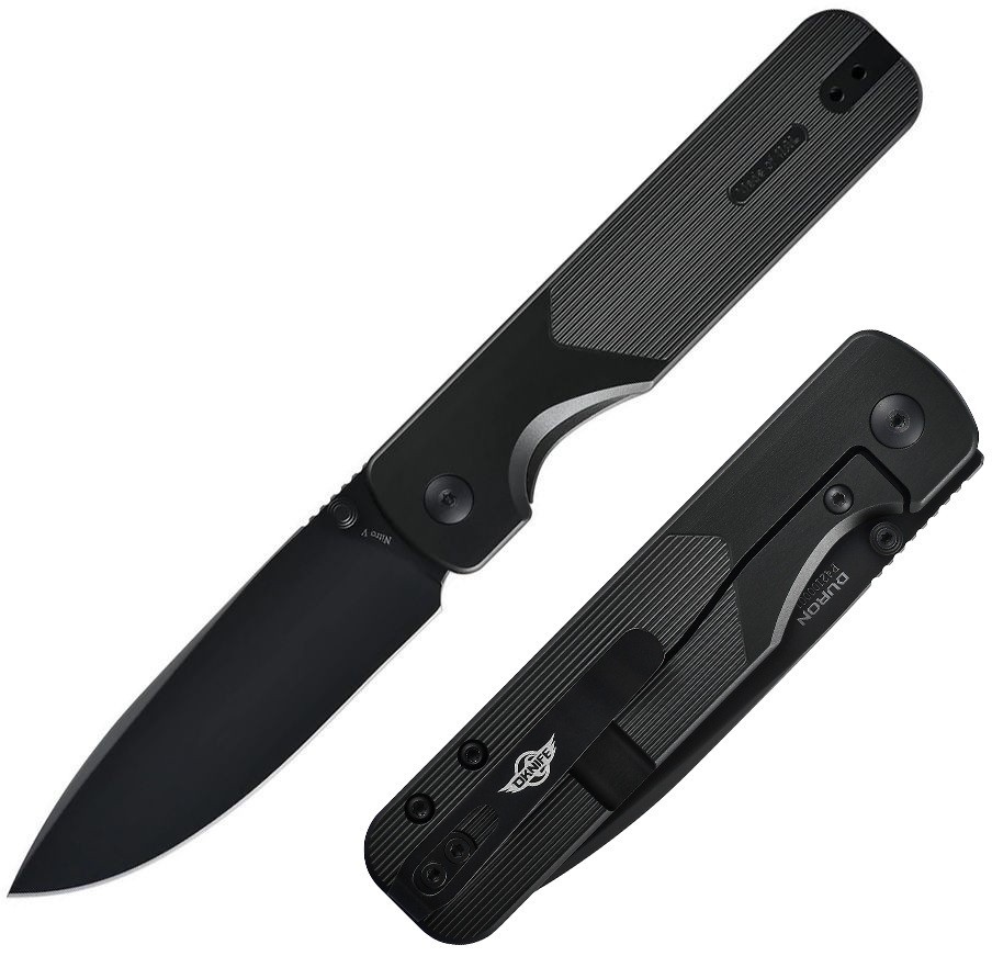 Oknife Duron Folding Knife 3.5″ Nitro V Steel Blade Stealth Gray Aluminum Handle