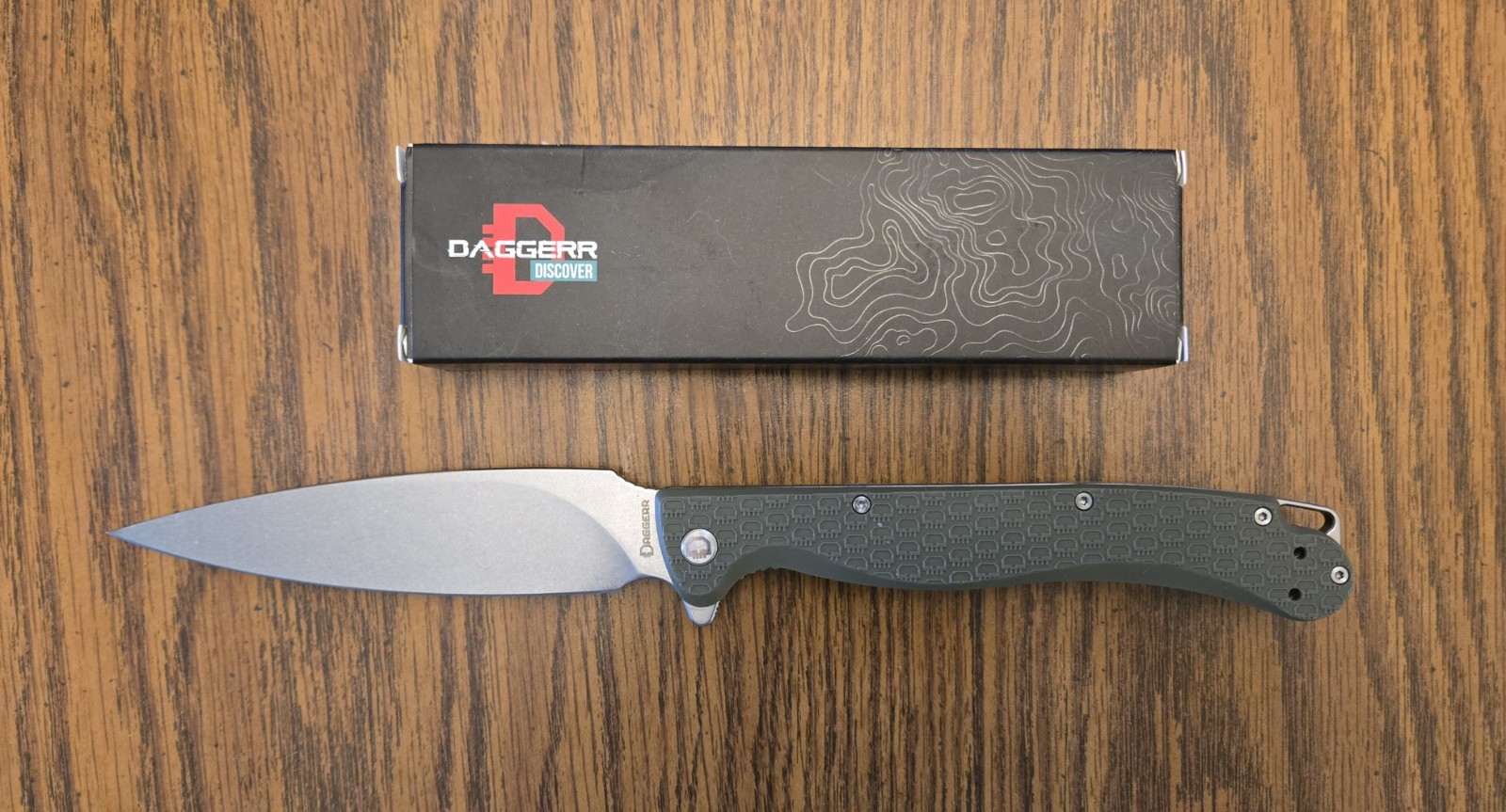 NEW IN BOX DAGGERR KNIVES DISCOVERY SERIES PERO OLIVE STONEWASHED