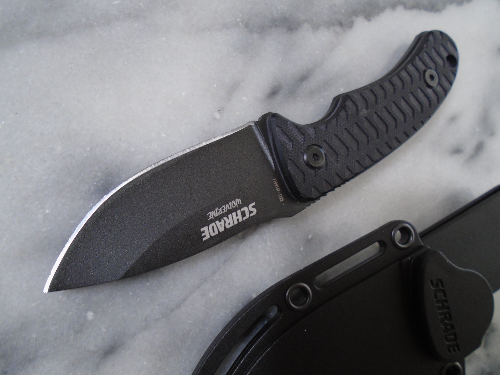 Schrade Mini Wolverine Fixed Blade Hunter Knife Full Tang Teflon 65MN G10 New