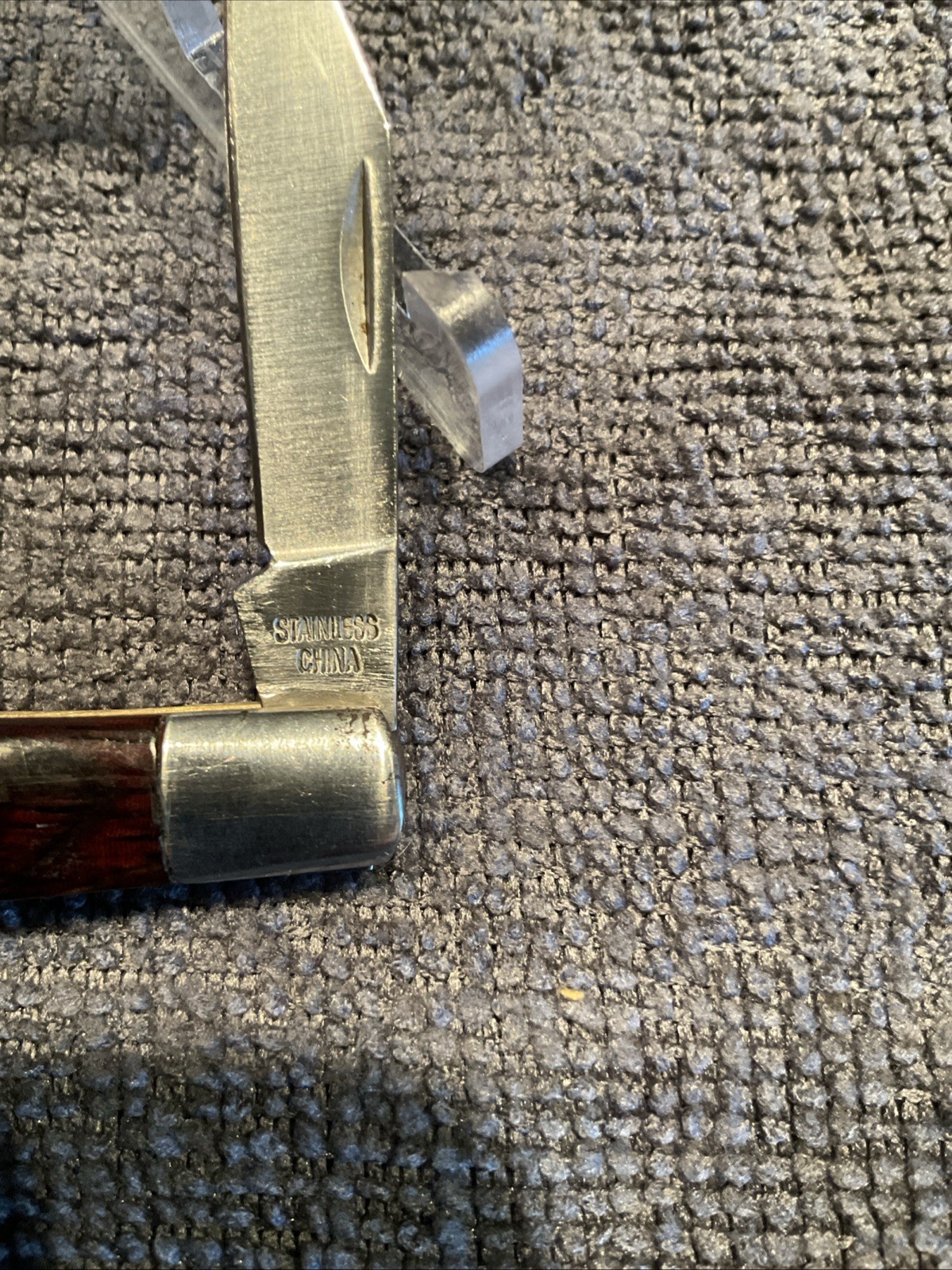 Small Pocketknife Unbranded 2 Blade SS Wood Scales 2 3/4” Closed,is Marked China