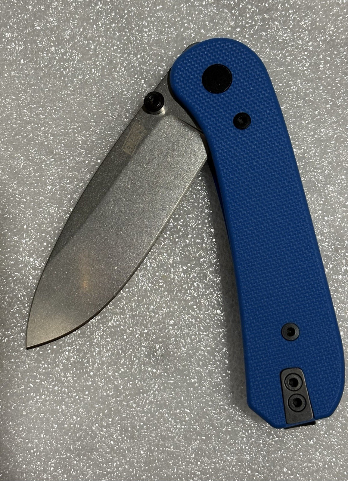 KNAFS Co. Lander 1 D2 Blue G10 Scales Stonewashed NIB With OG Pamphlet