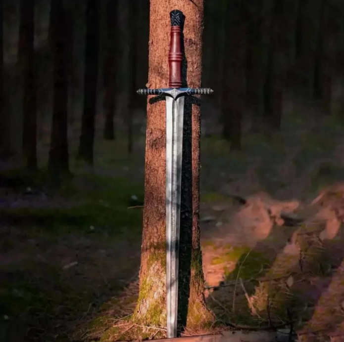 Hand Forged Carbon Steel Viking Sword Battle Ready Medieval Sword With Scabbard.
