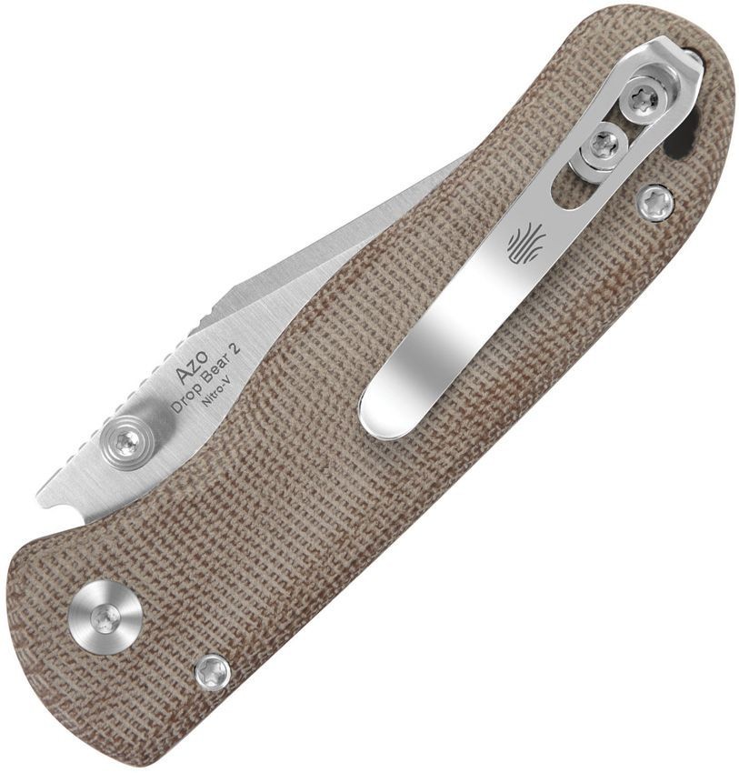 Kizer Cutlery Drop Bear 2 Folding Knife 3″ Nitro V Steel Blade Micarta Handle
