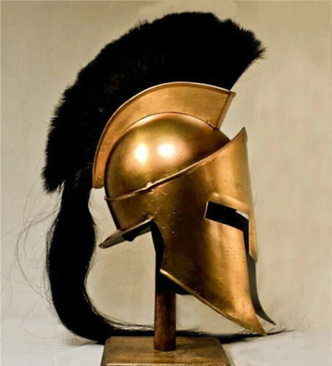 NEW 300 SPARTAN HELMET KING LEONIDAS MOVIE REPLICA MEDIEVAL HELMET WITH STAND