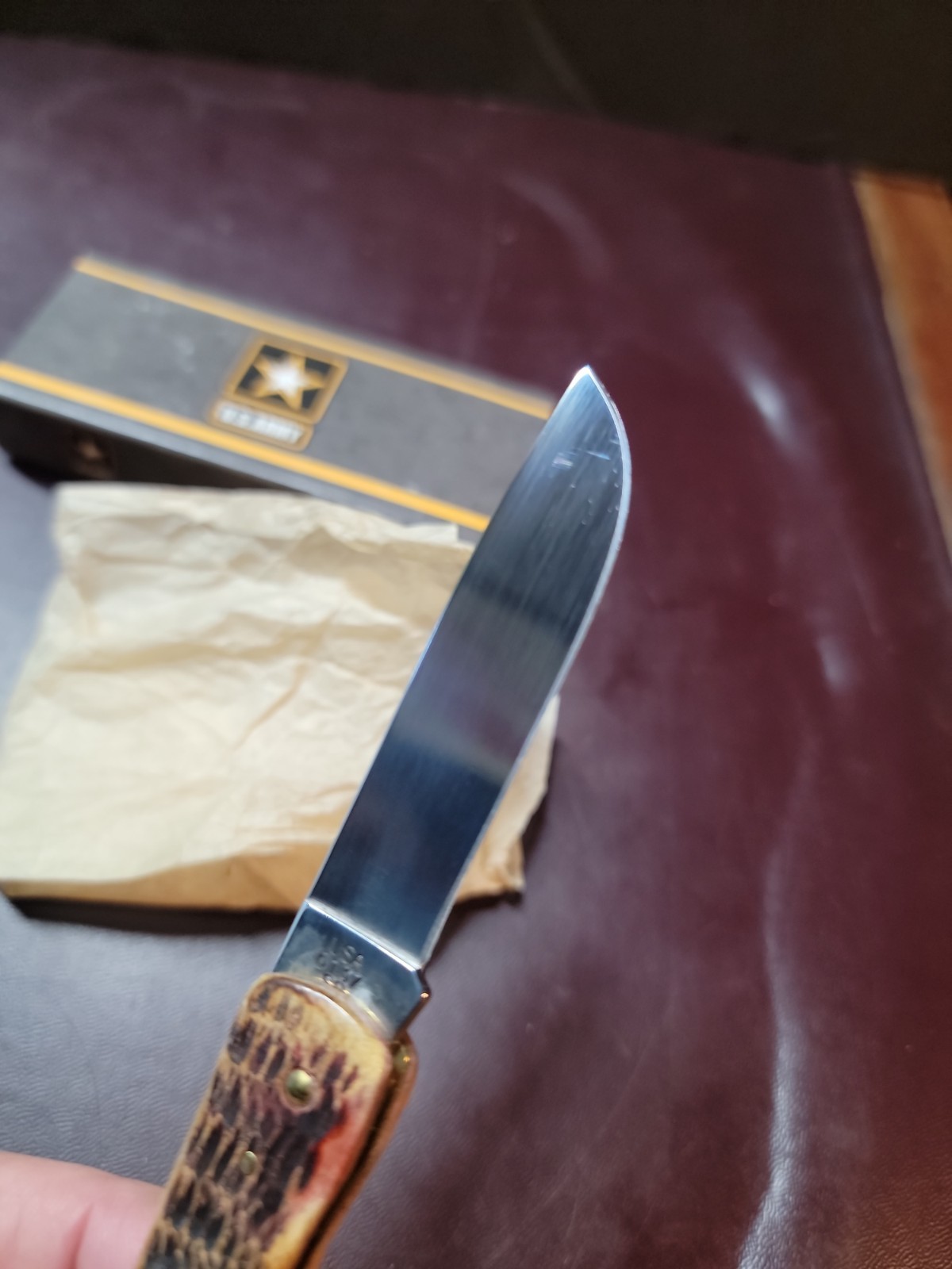Case XX Burnt Walnut Sodbuster Jr United States Army Edition 2017 NOS/0726-jb80