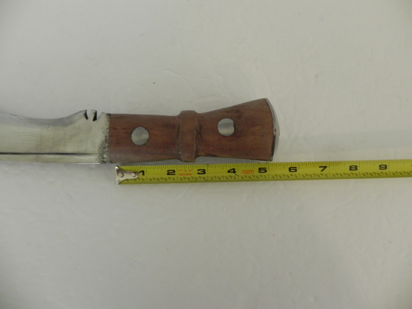 Reproduction Gurkha Khukri Knife w/ Recurved Blade and Wooden Handle in Sheath