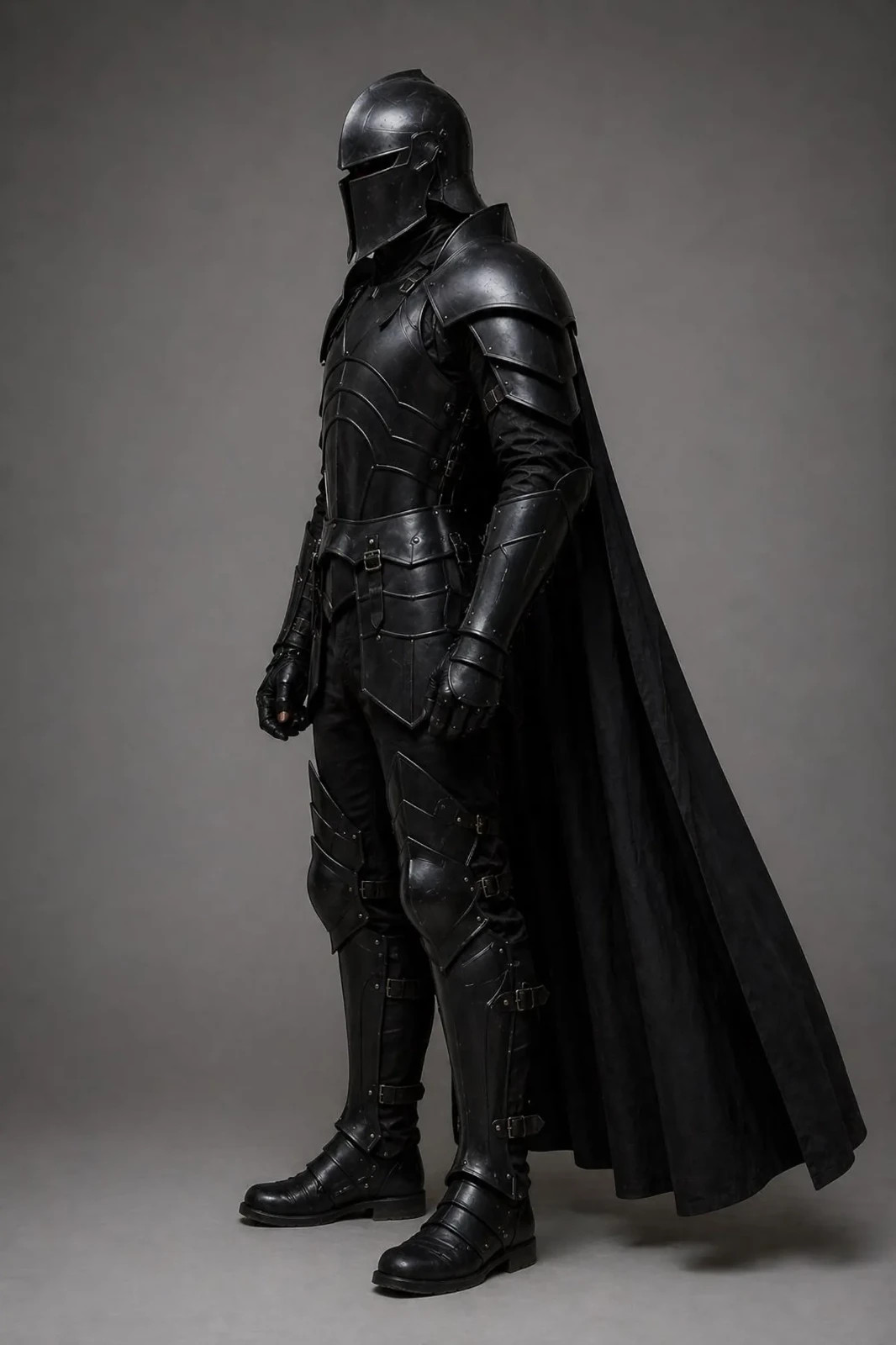 Black Knight Armor Set with Helmet Medieval Full Body Armor Costume LARP Cosplay