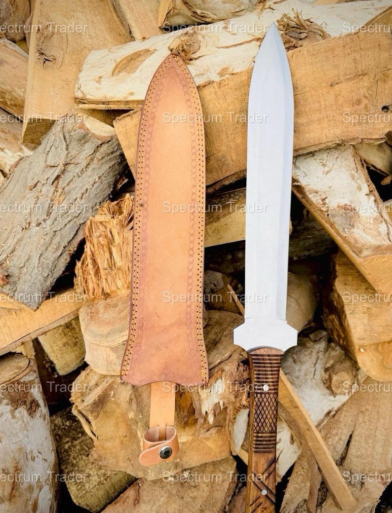 Custom Handmade Carbon Steel Blade Tactical Spear Sword | Hunting Capming