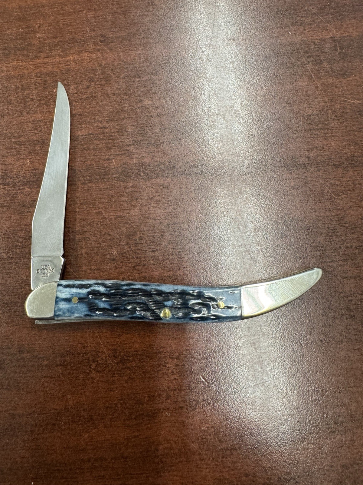 Case Knife Pocket Worn Mediterranean Blue None Medium Texas Toothpick