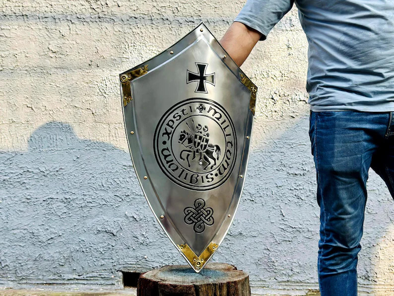 Templar Knight King Shield Replica Perfect Christmas Gift for Boys & Collectors