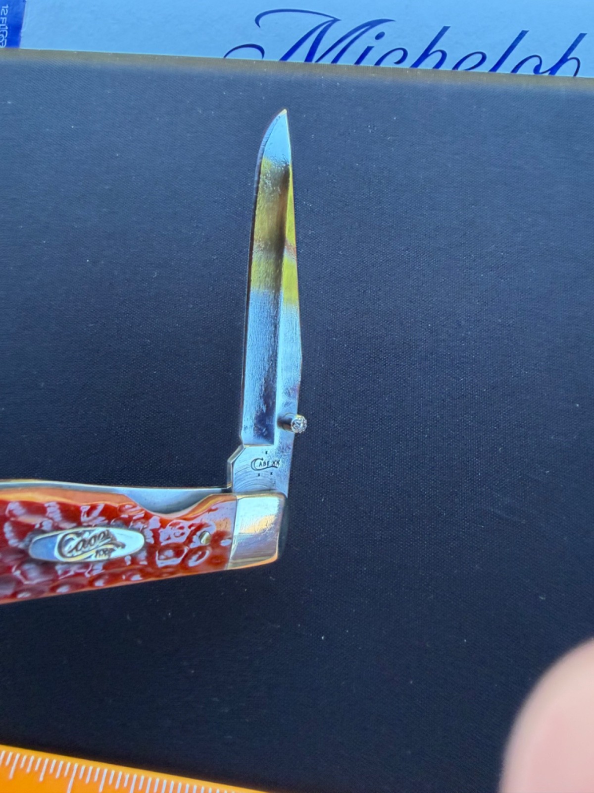 2017 Case XX USA 6154L CV Trapperlock Red Bone Linerlock Pocket Knife Used