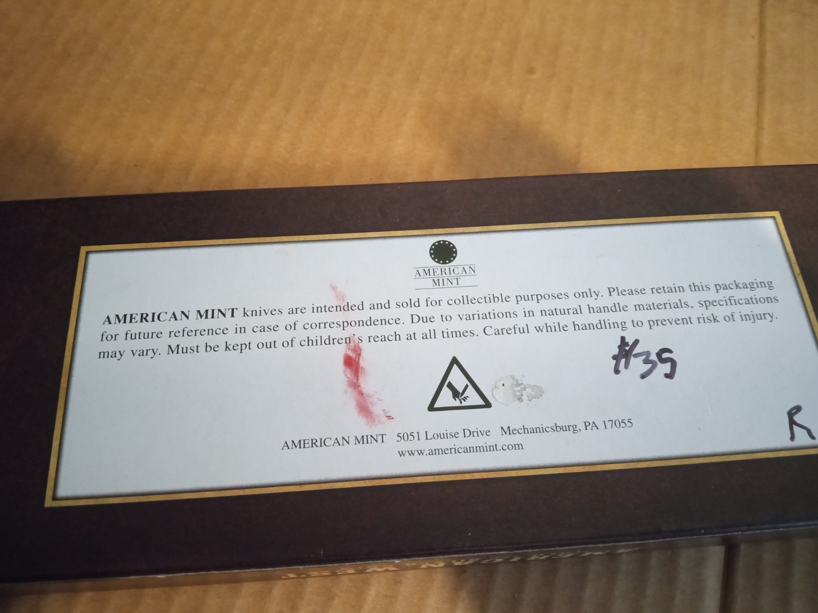 American West Gold and Silver Coin Bowie Knife Collection 7″ Blade Knife & Box