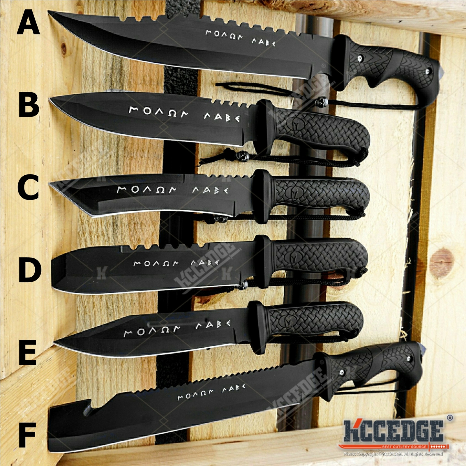MOLON LABE Greek Warrior Tactical Fixed Blade Knife Razor Shar Stainless Steel