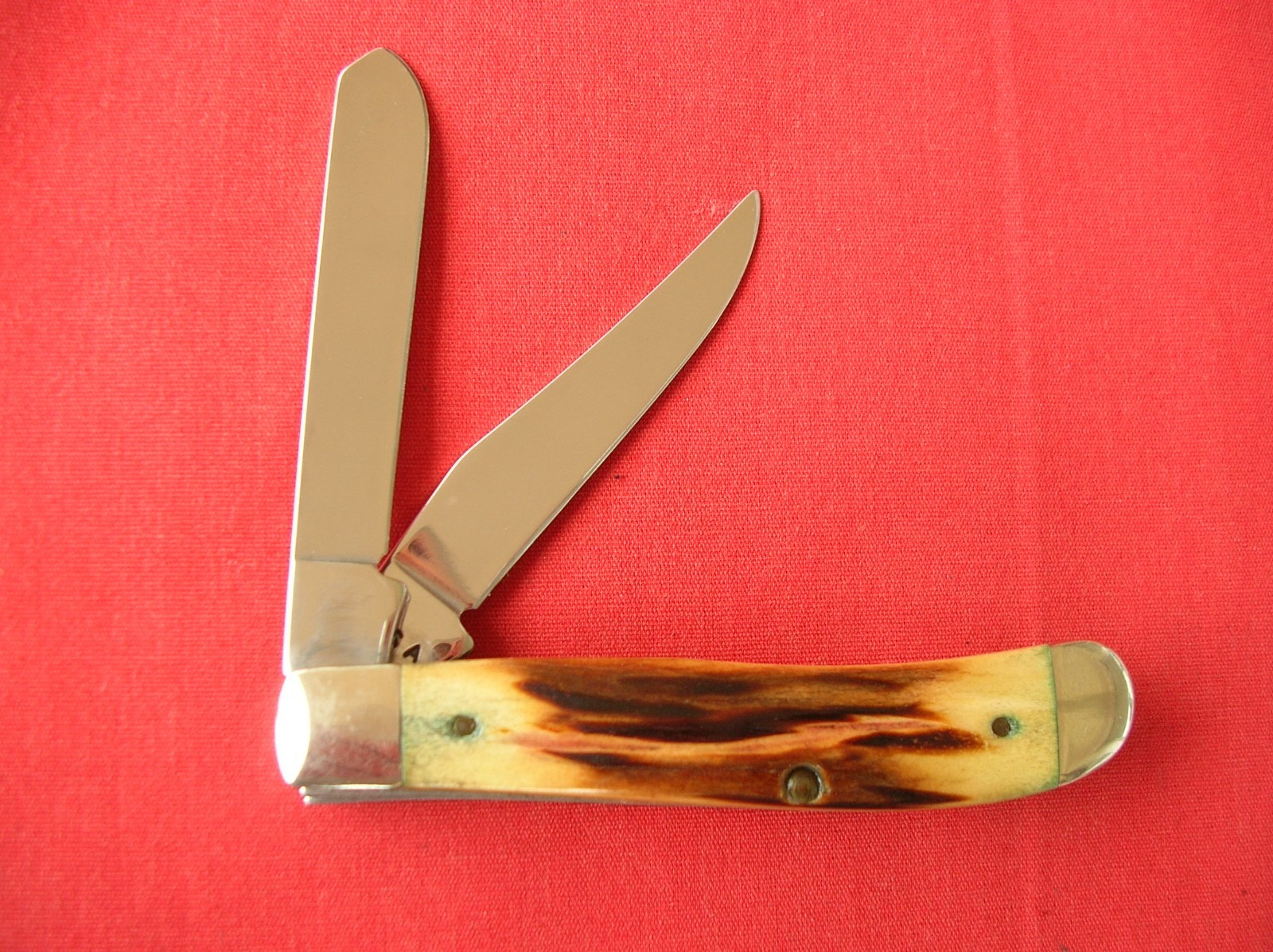 CASE XX V5207 VINTAGE STAG HANDLES 2 BLADE MINI TRAPPER 2000 KNIFE J