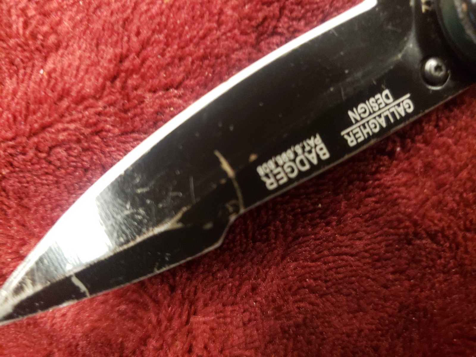 CRKT Badger Folding Knife Discontinued #7120 Gallagher Design button