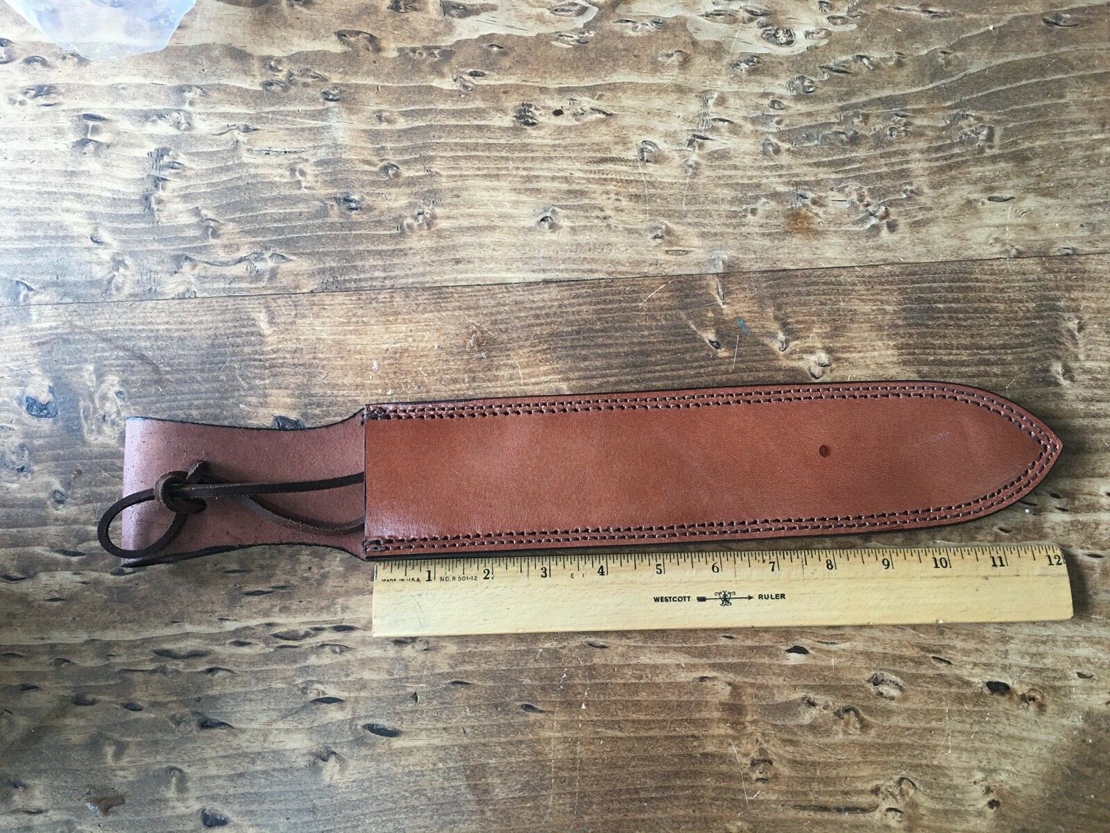 BROWN LEATHER SHEATH FOR LARGE 12 INCH hunting knife 4661216ap