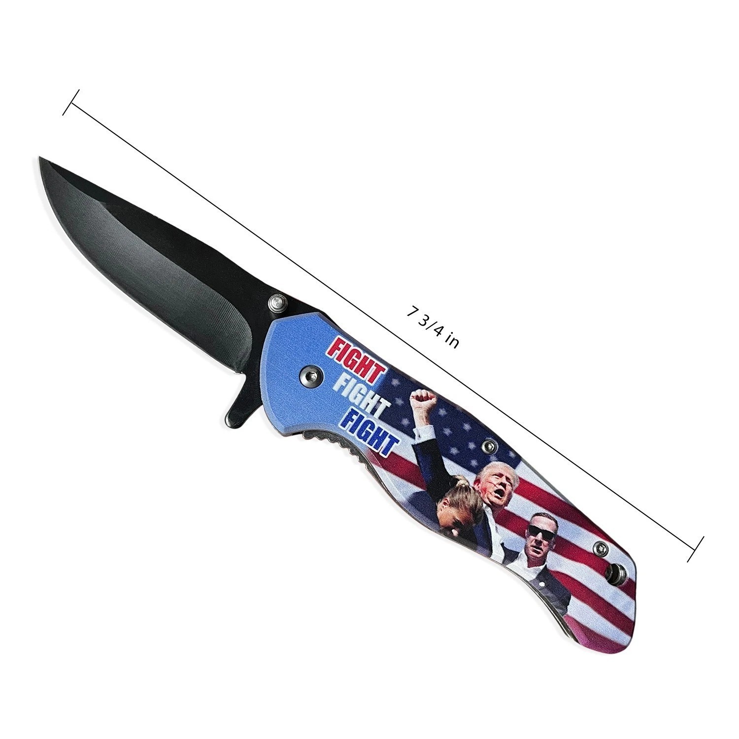 Trump 2024 Fight Spring Assisted Stainless Steel pocket knife with Belt Clip