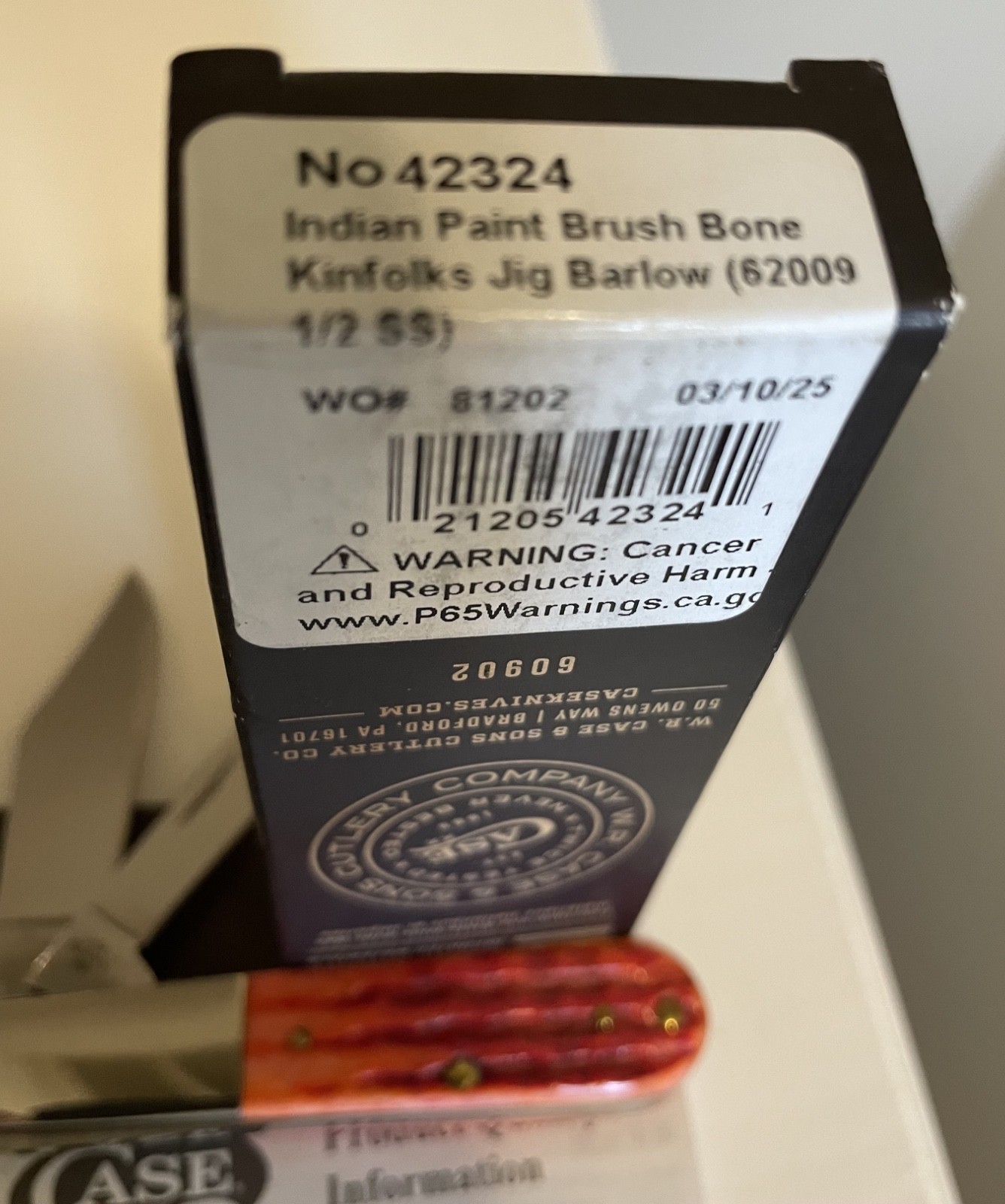 2025 Case XX CA42324 62009 1/2 SS Kinfolks Jigged Indian Paint Brush Bone Barlow